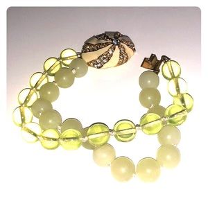 JCrew double bracelet with jeweled shell detail